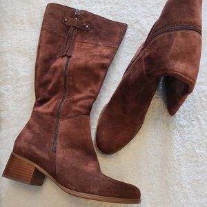 Naturalizer Kaitlyn Suede Leather Wide Calf Boot